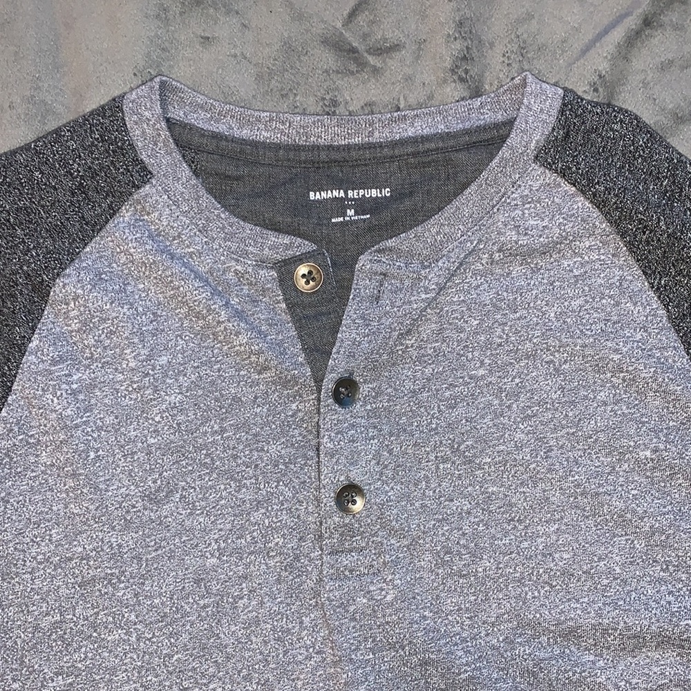 Raglan baseball style Henley tee